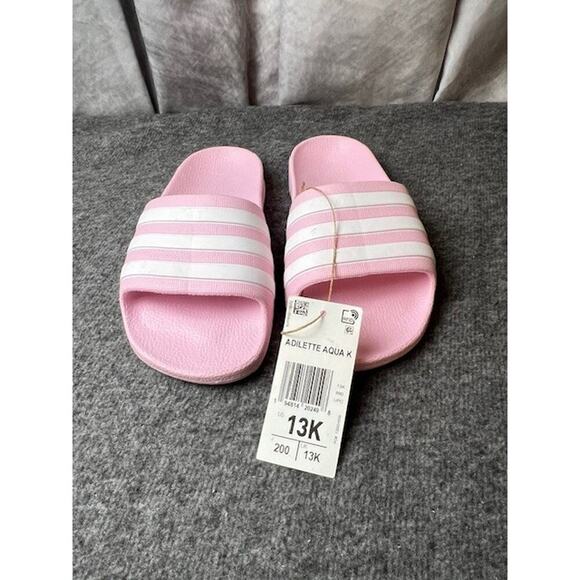 Adidas Adilette Aqua K Almost Pink Color Sandals Toddler Size 13K FY8072 NEW - Picture 3 of 7